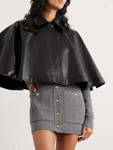 Chloé Cropped Leather Cape | Thumbnail 3 Chloé Cropped Leather Cape | Thumbnail 3