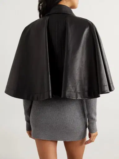 Chloé Cropped Leather Cape | Thumbnail 4 Chloé Cropped Leather Cape | Thumbnail 4