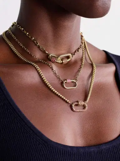 Marla Aaron Stoned Medium Lock 14-karat Gold Sapphire Pendant | Thumbnail 4 Marla Aaron Stoned Medium Lock 14-karat Gold Sapphire Pendant | Thumbnail 4