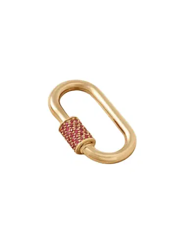 Marla Aaron Stoned Medium Lock 14-karat Gold Sapphire Pendant | Thumbnail 1 Marla Aaron Stoned Medium Lock 14-karat Gold Sapphire Pendant | Thumbnail 1