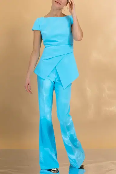 Safiyaa Agave Boatneck Cap Sleeve Top | Thumbnail 4 Safiyaa Agave Boatneck Cap Sleeve Top | Thumbnail 4