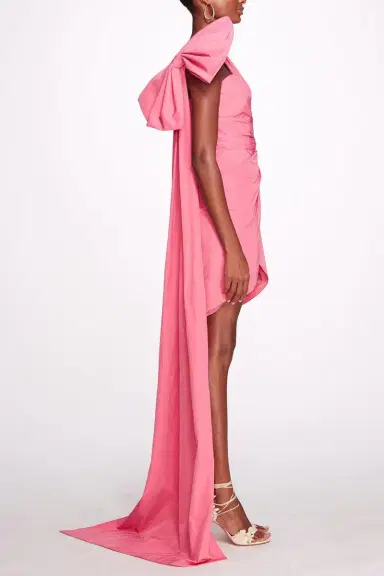 Marchesa Notte Asym Train Mini Dress | Thumbnail 3 Marchesa Notte Asym Train Mini Dress | Thumbnail 3