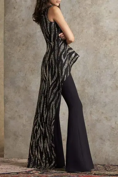 Safiyaa Black Halluana Flared Leg Pant | Thumbnail 4 Safiyaa Black Halluana Flared Leg Pant | Thumbnail 4
