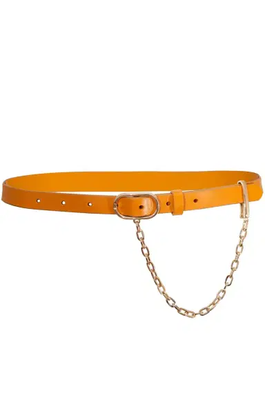 FRAME DENIM Caramel Le Petit Oval Chain Belt | Thumbnail 1 FRAME DENIM Caramel Le Petit Oval Chain Belt | Thumbnail 1
