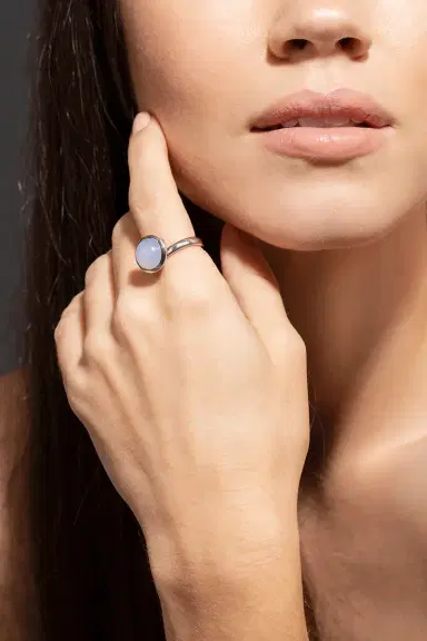 TAMARA COMOLLI Chalcedony Large Bouton Ring | Thumbnail 2 TAMARA COMOLLI Chalcedony Large Bouton Ring | Thumbnail 2