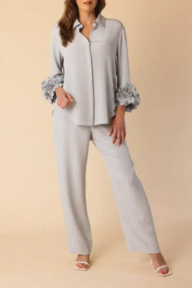 CATHERINE REGEHR Classic Pull On Pant - Silver Blue | Thumbnail 2 CATHERINE REGEHR Classic Pull On Pant - Silver Blue | Thumbnail 2