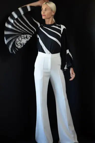 Elie Saab Crepe Pant - Optic White | Thumbnail 2 Elie Saab Crepe Pant - Optic White | Thumbnail 2