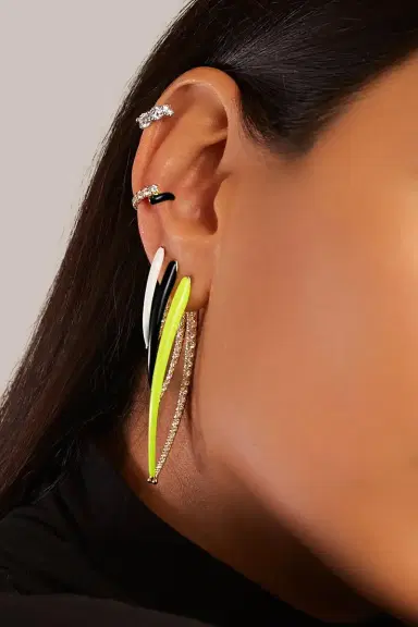 Melissa Kaye Large Army Green Cristina Earrings | Thumbnail 2 Melissa Kaye Large Army Green Cristina Earrings | Thumbnail 2