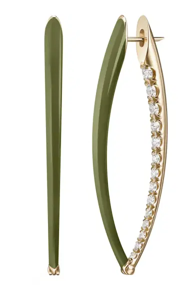 Melissa Kaye Large Army Green Cristina Earrings | Thumbnail 1 Melissa Kaye Large Army Green Cristina Earrings | Thumbnail 1