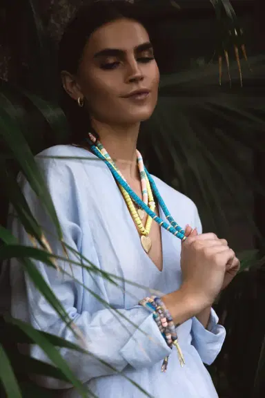 Carolina Bucci Long Forte Beads Cord - Moon | Thumbnail 5 Carolina Bucci Long Forte Beads Cord - Moon | Thumbnail 5
