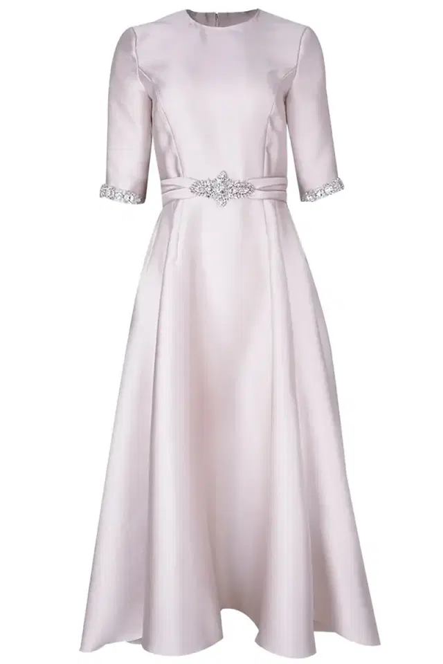 Mikado Jewel Neck Dress Mikado Jewel Neck Dress