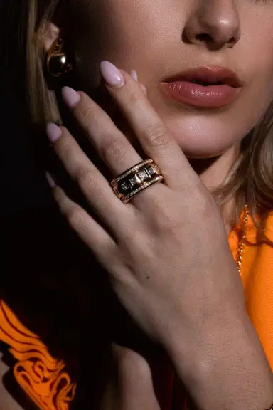 TAMARA COMOLLI Princess Diamond Pave Ring | Thumbnail 2 TAMARA COMOLLI Princess Diamond Pave Ring | Thumbnail 2