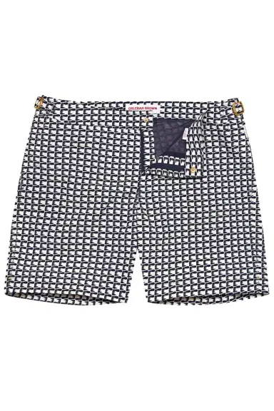 Orlebar Brown Ribbon Print Mid-Length Bulldog Swim Shorts | Thumbnail 1 Orlebar Brown Ribbon Print Mid-Length Bulldog Swim Shorts | Thumbnail 1