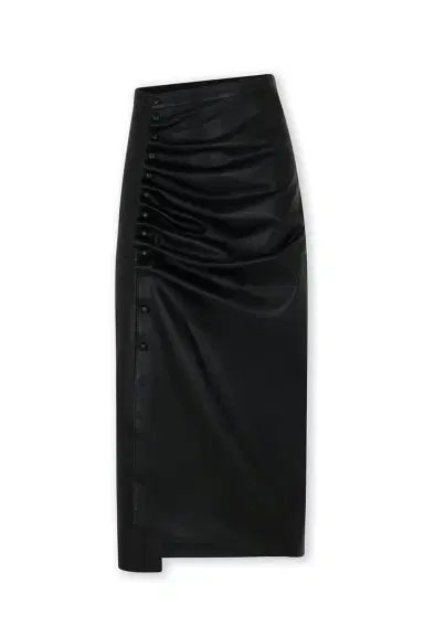 Rabanne Ruched Button Midi Skirt | Thumbnail 1 Rabanne Ruched Button Midi Skirt | Thumbnail 1