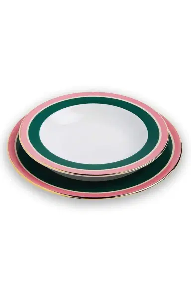 La DoubleJ Soup and Dinner Plates Set Of 2 - Rainbow Verde | Thumbnail 1 La DoubleJ Soup and Dinner Plates Set Of 2 - Rainbow Verde | Thumbnail 1