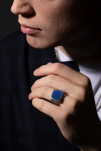 JOHN VARVATOS Square Lapis Ring | Thumbnail 2 JOHN VARVATOS Square Lapis Ring | Thumbnail 2