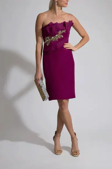 Marchesa Notte Strapless Draped Bodice Dress | Thumbnail 2 Marchesa Notte Strapless Draped Bodice Dress | Thumbnail 2