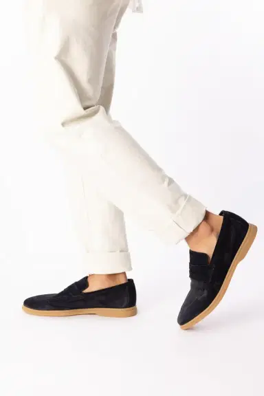 ELEVENTY Suede Loafer - Blue | Thumbnail 2 ELEVENTY Suede Loafer - Blue | Thumbnail 2
