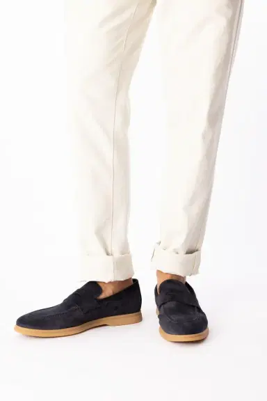 ELEVENTY Suede Loafer - Blue | Thumbnail 4 ELEVENTY Suede Loafer - Blue | Thumbnail 4