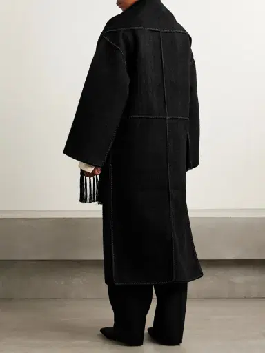 TOTEME Draped Fringed Wool-blend Bouclé Coat | Thumbnail 4 TOTEME Draped Fringed Wool-blend Bouclé Coat | Thumbnail 4