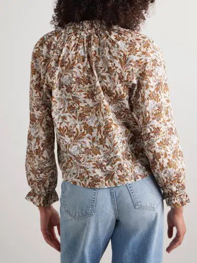 DÔEN Juna Tie-neck Floral-print Organic Cotton-voile Top | Thumbnail 4 DÔEN Juna Tie-neck Floral-print Organic Cotton-voile Top | Thumbnail 4