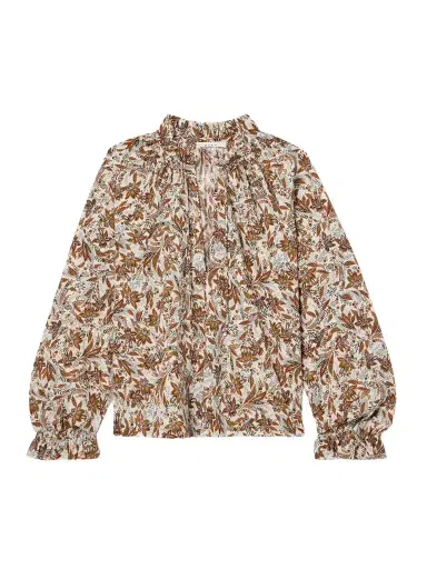 DÔEN Juna Tie-neck Floral-print Organic Cotton-voile Top | Thumbnail 1 DÔEN Juna Tie-neck Floral-print Organic Cotton-voile Top | Thumbnail 1