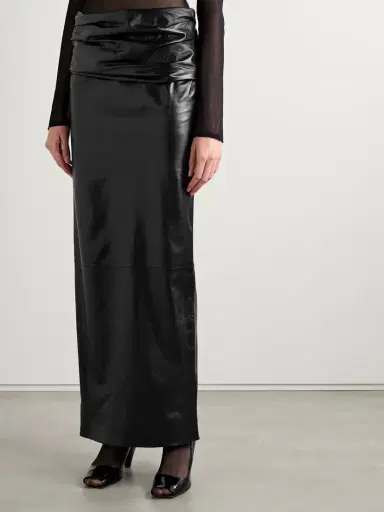 Khaite Winler Gathered Leather Maxi Skirt | Thumbnail 3 Khaite Winler Gathered Leather Maxi Skirt | Thumbnail 3