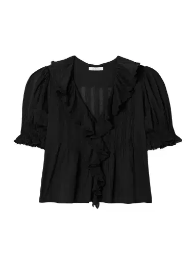 DÔEN Henri Ruffled Pintucked Organic Cotton-voile Top | Thumbnail 1 DÔEN Henri Ruffled Pintucked Organic Cotton-voile Top | Thumbnail 1