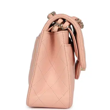 Chanel Pre-owned Chanel Small Classic Double Flap Light Pink Lambskin Gold Hardware | Thumbnail 4 Chanel Pre-owned Chanel Small Classic Double Flap Light Pink Lambskin Gold Hardware | Thumbnail 4