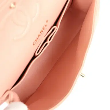 Chanel Pre-owned Chanel Small Classic Double Flap Light Pink Lambskin Gold Hardware | Thumbnail 9 Chanel Pre-owned Chanel Small Classic Double Flap Light Pink Lambskin Gold Hardware | Thumbnail 9