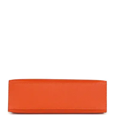 HERMÈS Pre-owned Hermes Kelly Pochette Feu Epsom Palladium Hardware | Thumbnail 6 HERMÈS Pre-owned Hermes Kelly Pochette Feu Epsom Palladium Hardware | Thumbnail 6