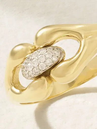 Jenna Blake Mini Nautical 18-karat Gold Diamond Ring | Thumbnail 4 Jenna Blake Mini Nautical 18-karat Gold Diamond Ring | Thumbnail 4
