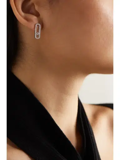Messika Move Uno 18-karat White Gold Diamond Earrings | Thumbnail 2 Messika Move Uno 18-karat White Gold Diamond Earrings | Thumbnail 2