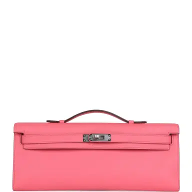 HERMÈS Hermes Kelly Cut Rose Azalee Swift Palladium Hardware | Thumbnail 1 HERMÈS Hermes Kelly Cut Rose Azalee Swift Palladium Hardware | Thumbnail 1