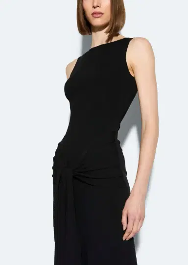 Lapointe Viscose Waist Tie Dress | Thumbnail 3 Lapointe Viscose Waist Tie Dress | Thumbnail 3