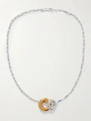 Laura Lombardi Moneta Rhodium- And Gold-plated Recycled Necklace | Thumbnail 4 Laura Lombardi Moneta Rhodium- And Gold-plated Recycled Necklace | Thumbnail 4