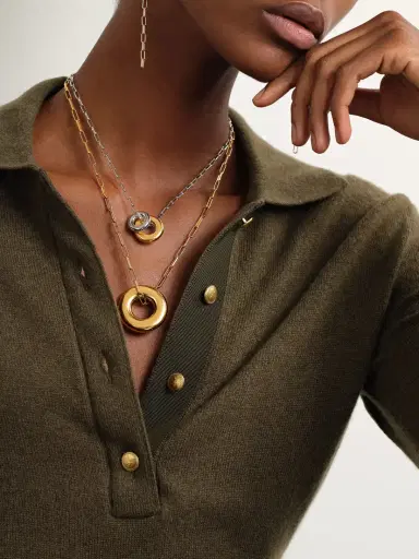 Laura Lombardi Moneta Rhodium- And Gold-plated Recycled Necklace | Thumbnail 5 Laura Lombardi Moneta Rhodium- And Gold-plated Recycled Necklace | Thumbnail 5