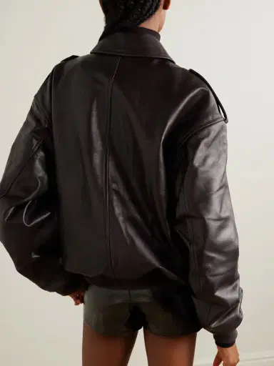 The Frankie Shop Viper Oversized Leather Jacket | Thumbnail 4 The Frankie Shop Viper Oversized Leather Jacket | Thumbnail 4