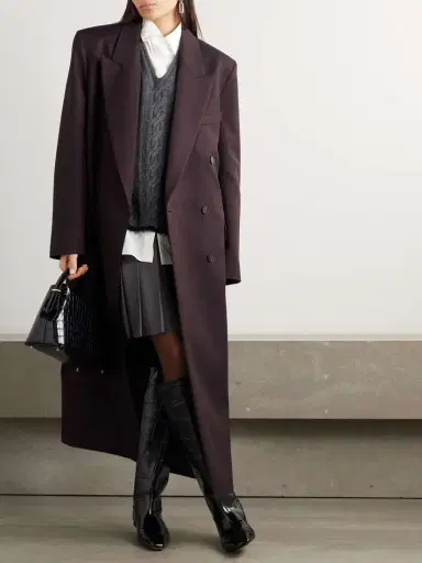 The Frankie Shop Jane Oversized Double-breasted Twill Coat - x large | Thumbnail 2 The Frankie Shop Jane Oversized Double-breasted Twill Coat - x large | Thumbnail 2