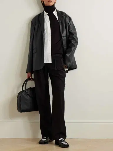 The Frankie Shop Olympia Faux Leather Blazer | Thumbnail 2 The Frankie Shop Olympia Faux Leather Blazer | Thumbnail 2
