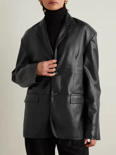 The Frankie Shop Olympia Faux Leather Blazer | Thumbnail 3 The Frankie Shop Olympia Faux Leather Blazer | Thumbnail 3