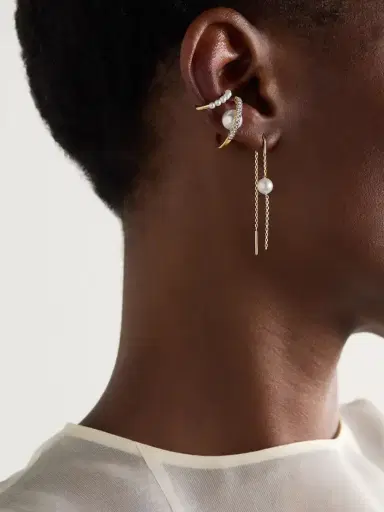 Mizuki 14-karat Gold Pearl Earrings | Thumbnail 4 Mizuki 14-karat Gold Pearl Earrings | Thumbnail 4