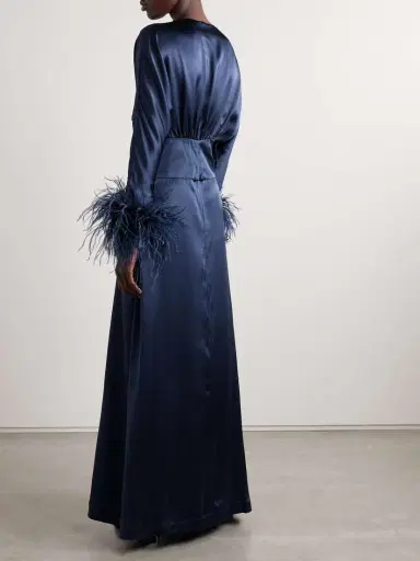 Taller Marmo Elvira Feather-trimmed Silk-satin Gown | Thumbnail 3 Taller Marmo Elvira Feather-trimmed Silk-satin Gown | Thumbnail 3