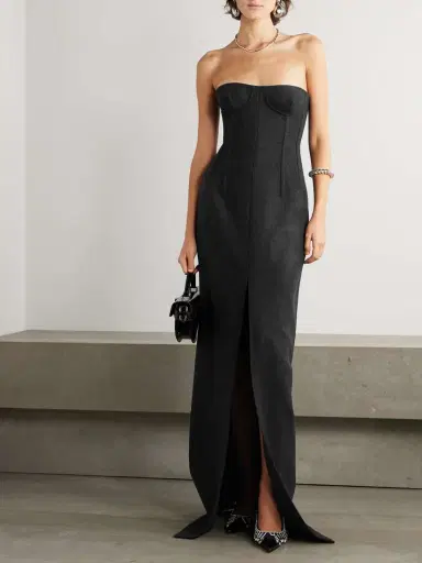 Gucci Strapless Paneled Wool Maxi Dress | Thumbnail 2 Gucci Strapless Paneled Wool Maxi Dress | Thumbnail 2