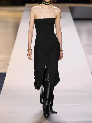 Gucci Strapless Paneled Wool Maxi Dress | Thumbnail 4 Gucci Strapless Paneled Wool Maxi Dress | Thumbnail 4