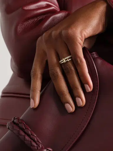 Spinelli Kilcollin Emi Set Of Two 18-karat Gold And Sterling Silver Diamond Rings | Thumbnail 2 Spinelli Kilcollin Emi Set Of Two 18-karat Gold And Sterling Silver Diamond Rings | Thumbnail 2