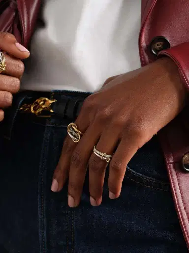 Spinelli Kilcollin Emi Set Of Two 18-karat Gold And Sterling Silver Diamond Rings | Thumbnail 5 Spinelli Kilcollin Emi Set Of Two 18-karat Gold And Sterling Silver Diamond Rings | Thumbnail 5