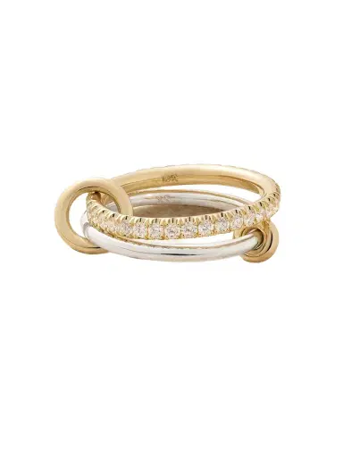 Spinelli Kilcollin Emi Set Of Two 18-karat Gold And Sterling Silver Diamond Rings | Thumbnail 1 Spinelli Kilcollin Emi Set Of Two 18-karat Gold And Sterling Silver Diamond Rings | Thumbnail 1