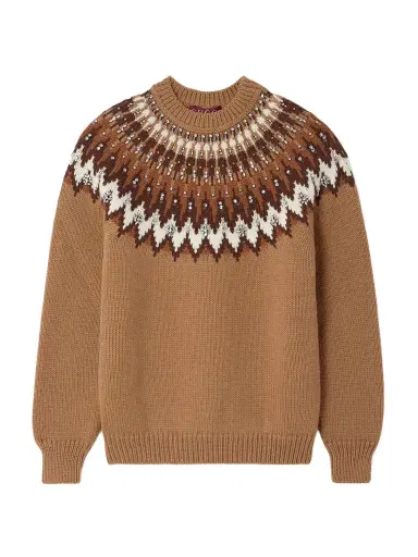 Gucci Crystal-embellished Fair Isle Wool-blend Sweater | Thumbnail 1 Gucci Crystal-embellished Fair Isle Wool-blend Sweater | Thumbnail 1