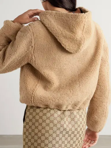 Gucci Cropped Hooded Reversible Shearling Jacket | Thumbnail 3 Gucci Cropped Hooded Reversible Shearling Jacket | Thumbnail 3